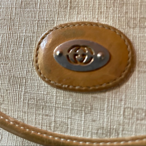 Gucci Signature Canvas Leather Trim Vintage Shoulder/Crossbody - Picture 2 of 13